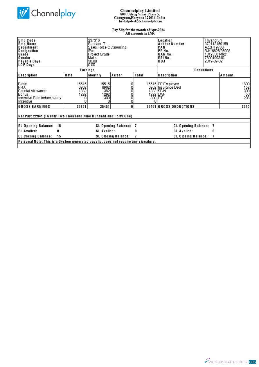 Download Channelplay payslip template in Word and PDF formats.pdf, 1 Photoshop template